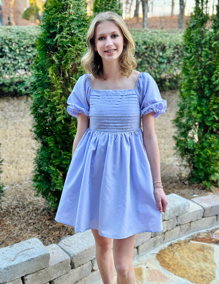 Sydney Women's Bubble Sleeve Dress- Lilac