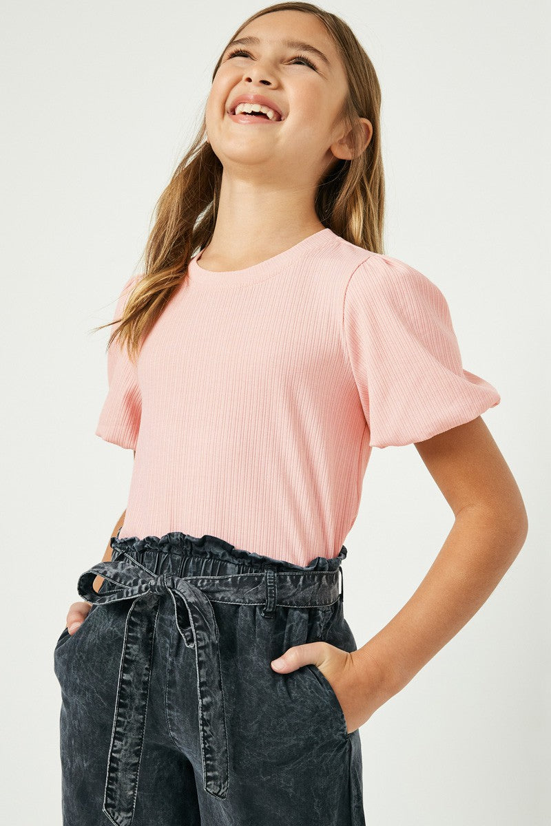 Leah Youth Ribbed Knit Shirt