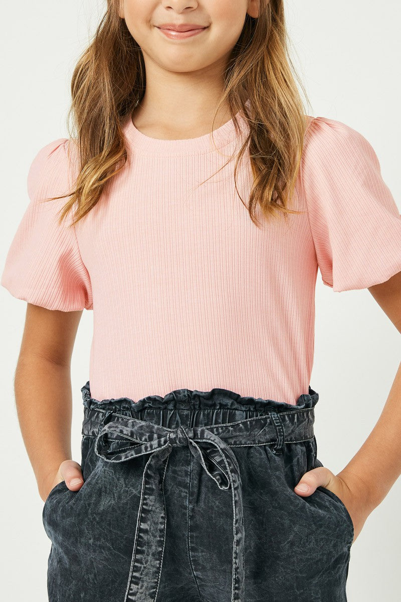 Leah Youth Ribbed Knit Shirt