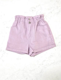 Willow Paper Bag Shorts-Lilac