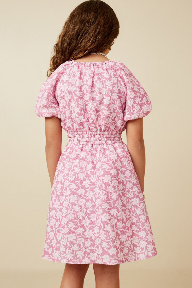 Candace Youth Floral Puff Sleeve Dress