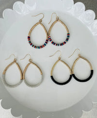 Beaded Teardrop Hook Earrings