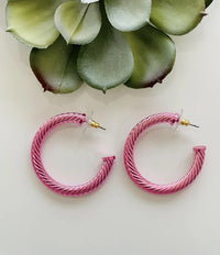 Pink Metallic Hoops