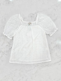 Kelly YOUTH Eyelet Puff Sleeve Top
