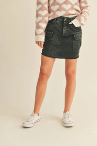 Charlotte Women's Cargo Denim Mini Skirt