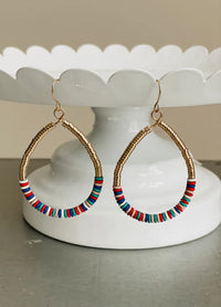 Beaded Teardrop Hook Earrings