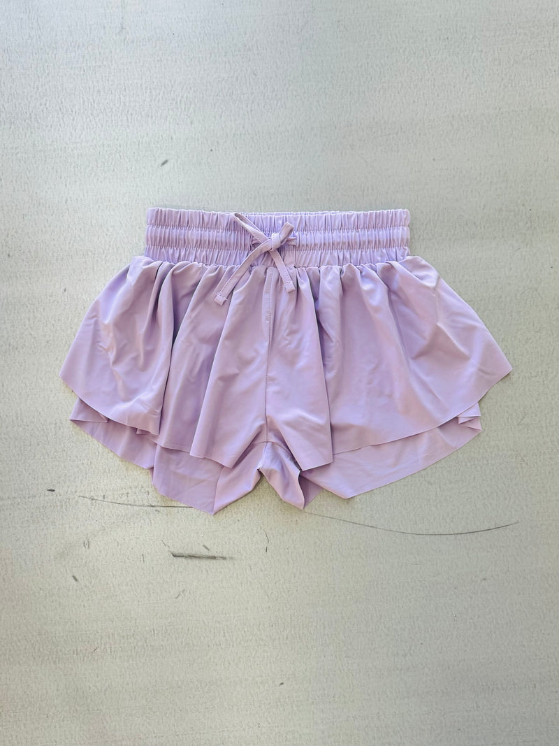 Youth Flowy Shorts- Lavender