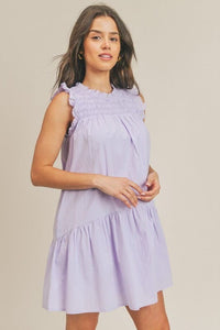 Amelia Lilac Ruffle Sleeve Smock Top Dress *Final Sale*