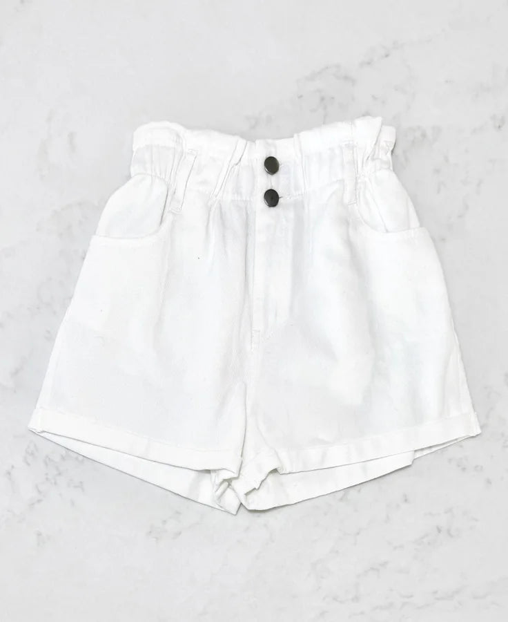 Willow Paper Bag Shorts- White