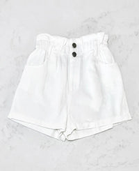 Willow Paper Bag Shorts- White