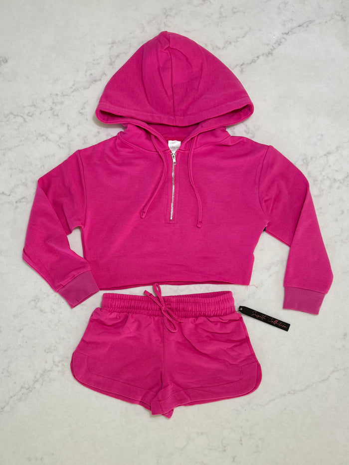 Youth Cloud Hoodie Set- Pink