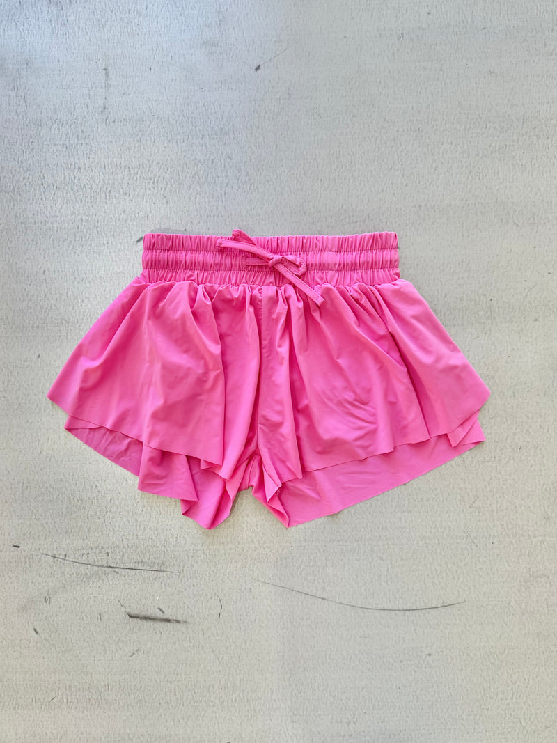 Youth Flowy Shorts- Pink