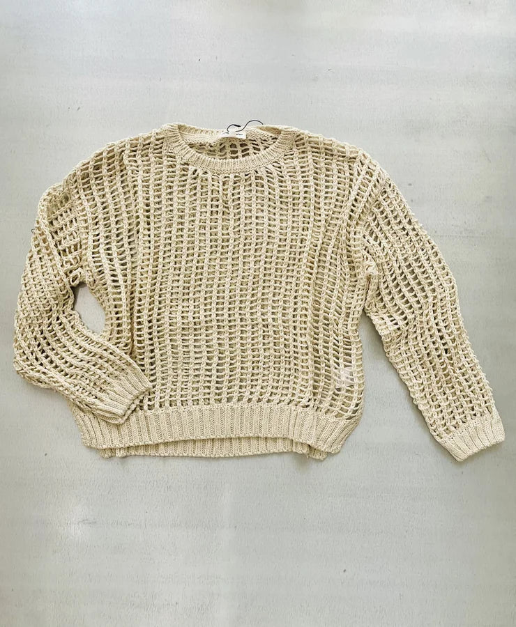 Stella WOMENS Crochet Open Weave Sweater *Final Sale*
