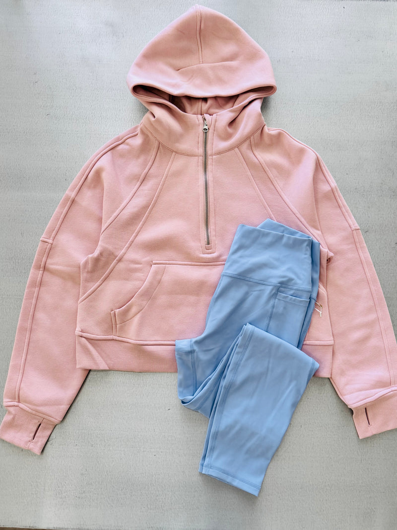 Rae Mode French Terry Quarter Zip Hoodie