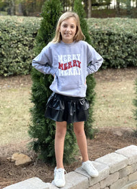 Merry Merry Merry Glitter YOUTH Sweatshirt *Final Sale*