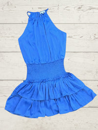 Marley Blue Ruffled Tiered Smocked Waist Dress