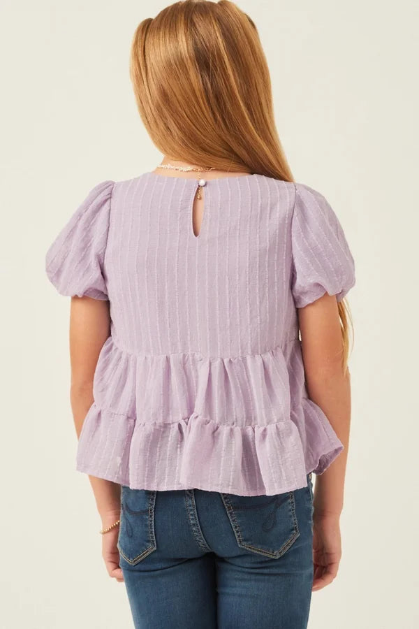 Hailey Youth Puff Sleeve Babydoll Top *Final Sale*