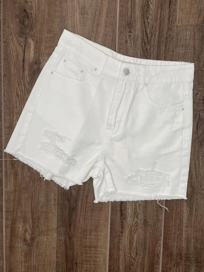 Emerson Women's Frayed Distressed Denim Shorts *Final Sale*