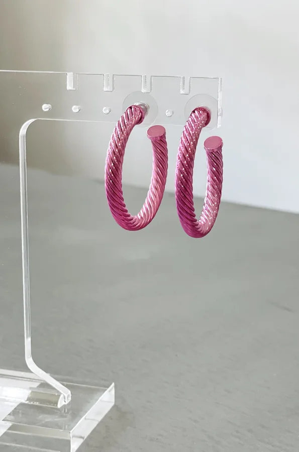 Pink Metallic Hoops