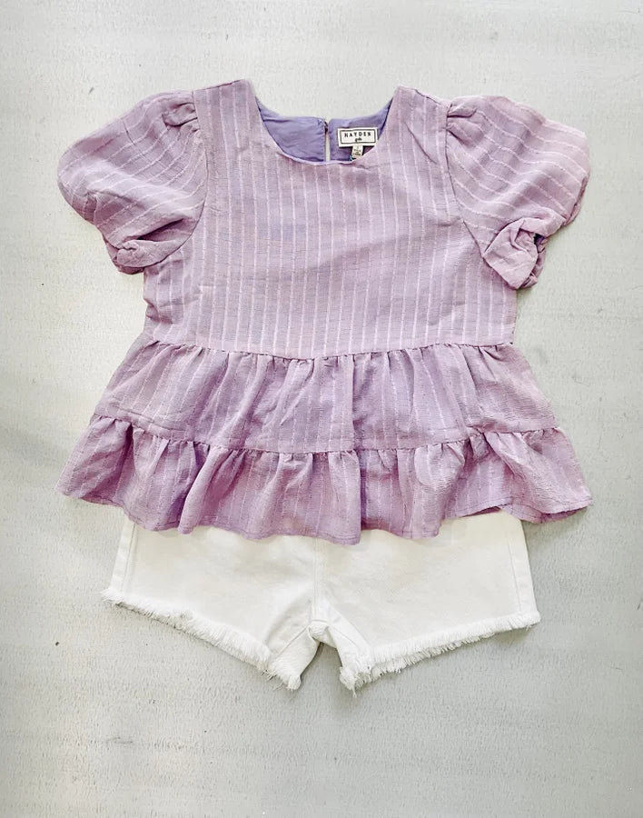 Hailey Youth Puff Sleeve Babydoll Top *Final Sale*