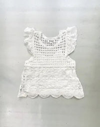 Macy WOMENS Crochet Flutter Sleeve Top *Final Sale*