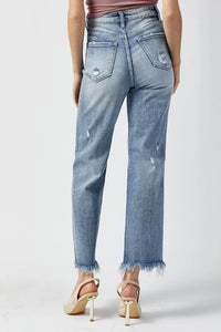 Risen High Rise Straight Jeans