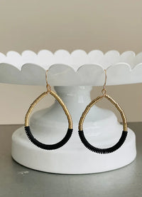 Beaded Teardrop Hook Earrings