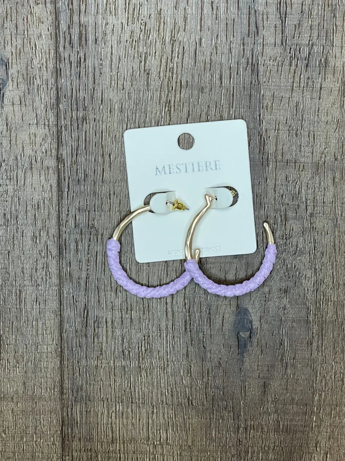 Lavender Wrapped Hoops