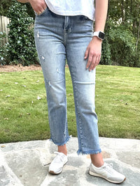 Risen High Rise Straight Jeans