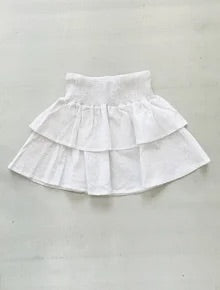 Julia YOUTH Smocked Waist White Eyelet Skirt *Final Sale*