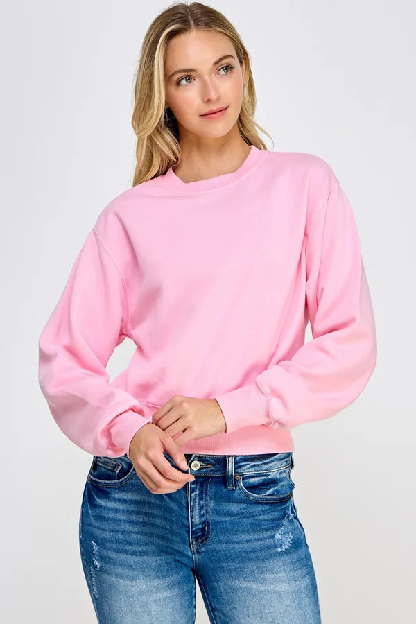Mia Women's Burnout Fleece Sweatshirt