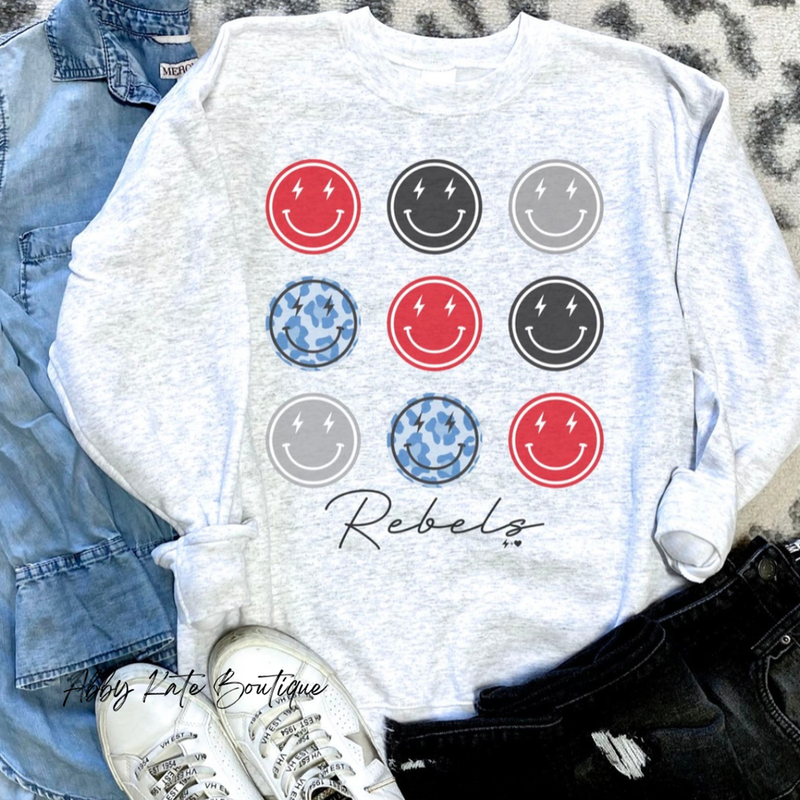 YOUTH Smiley Grid Rebels Sweatshirt