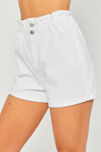 Willow Paper Bag Shorts- White