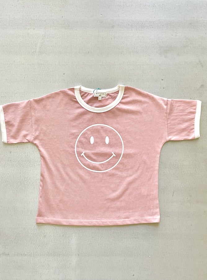 Hayley YOUTH Smiling Face Ringer Tee *Final Sale*