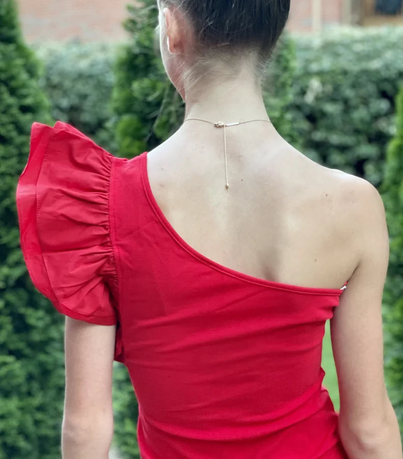 Sofia Women's One Shoulder Mix Media Dress
