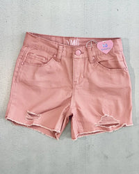 Lexi YOUTH Mid-Rise Button Twill Shorts